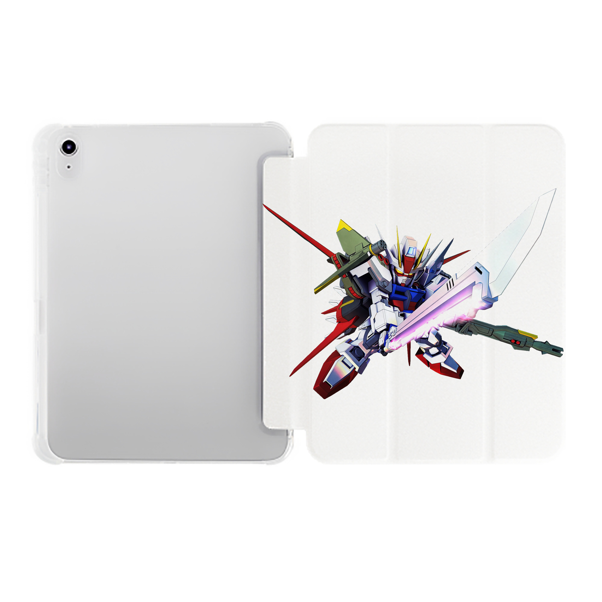 （画像用） 機動戦士ガンダム Mobile Suit Gundam IPad ケース ペン収納付き 三つ折りスタンド PUレザー×シリコン 対応機種9.5/10.5/10.9インチ